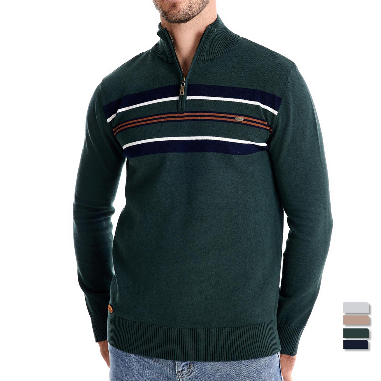 Benny™ Halv Zip Randig Tröja