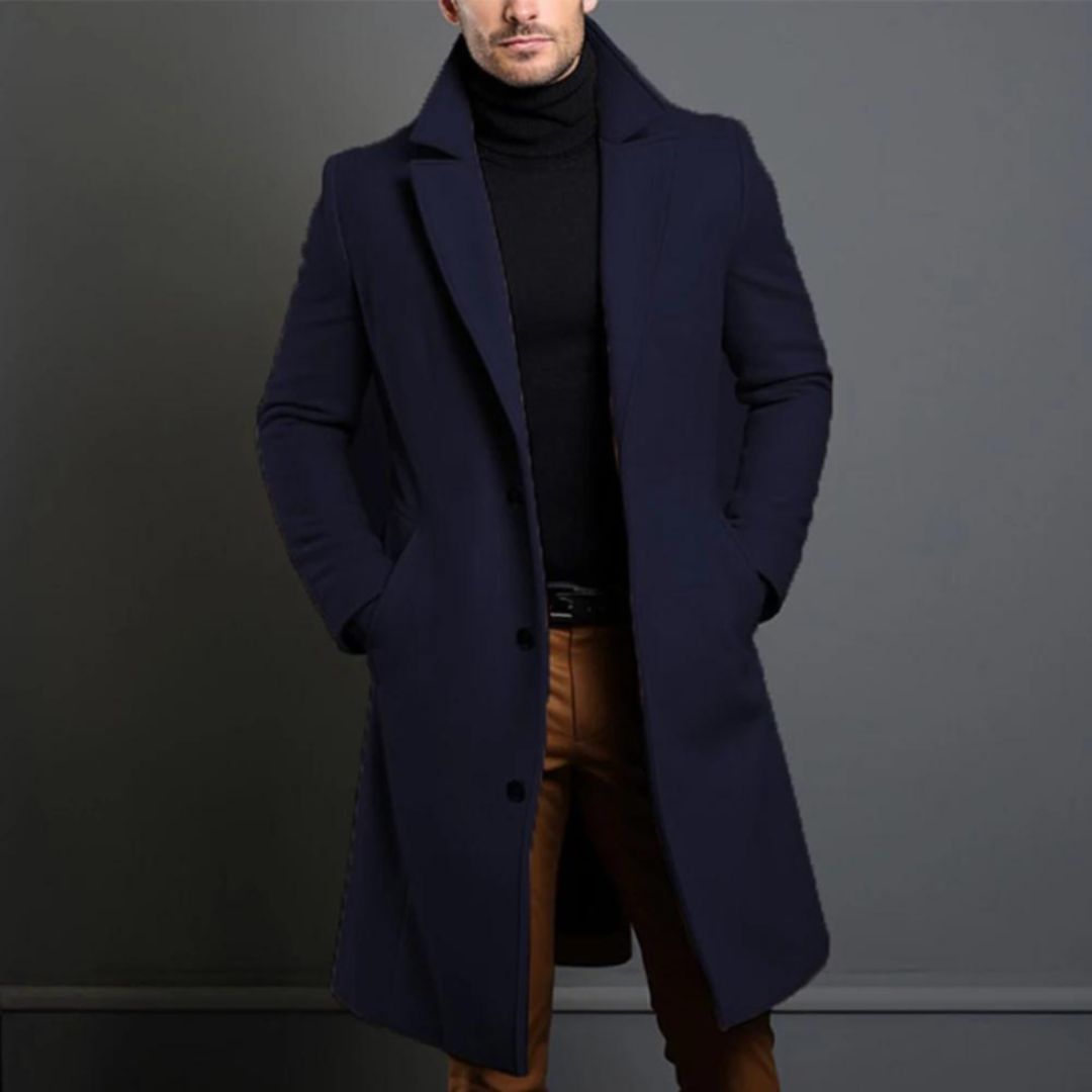 Cole™ Elegant och Varm Trenchcoat i Ull