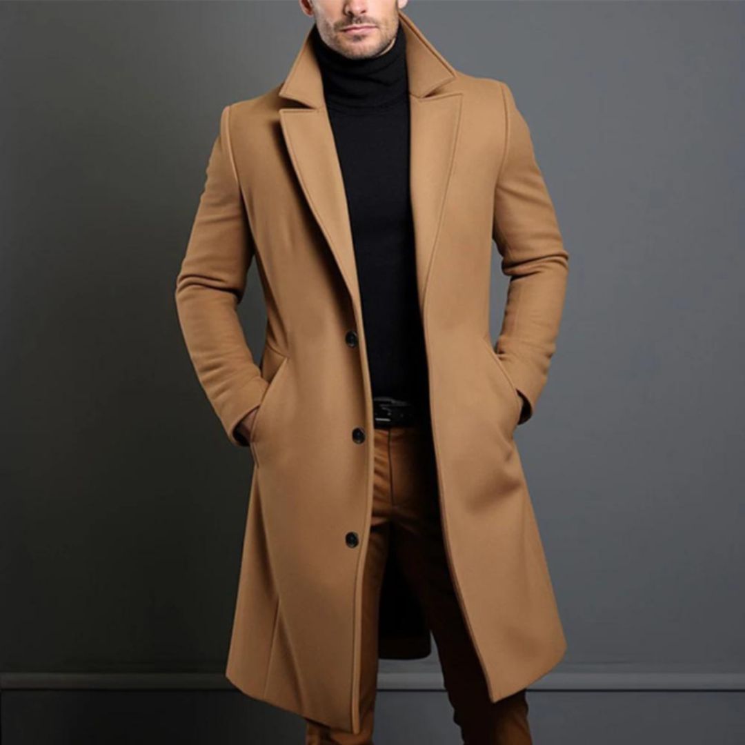 Cole™ Elegant och Varm Trenchcoat i Ull