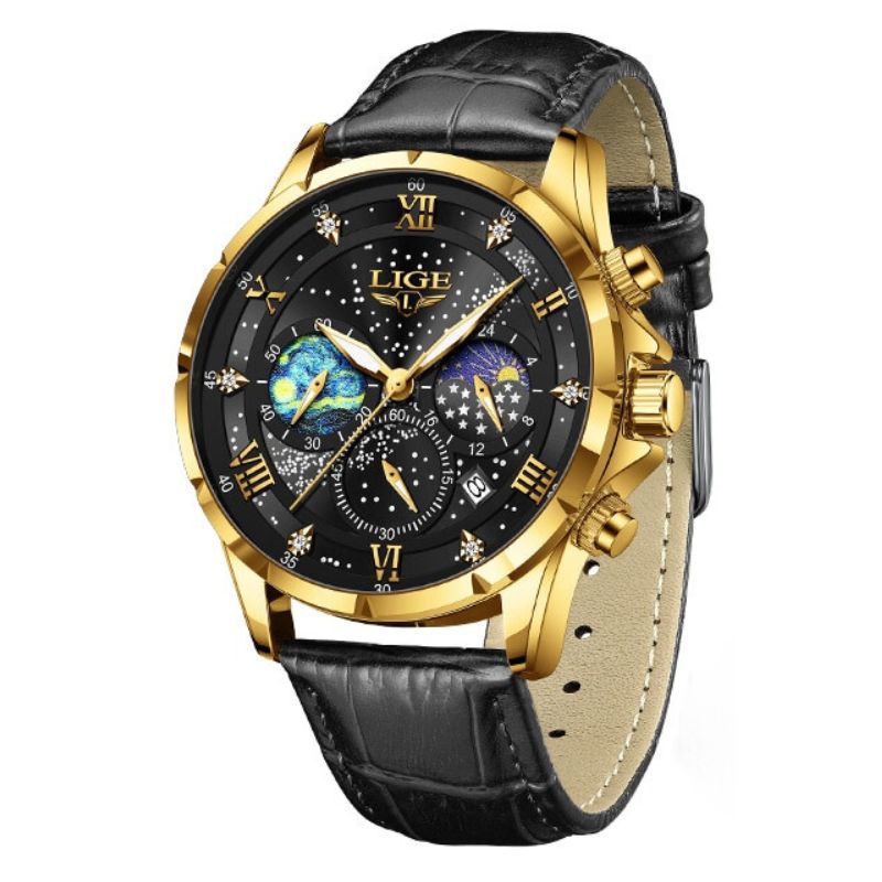 Ryan™ Elegant Moon Phase Klocka