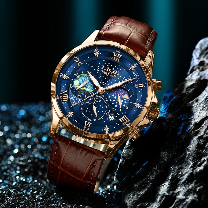 Ryan™ Elegant Moon Phase Klocka