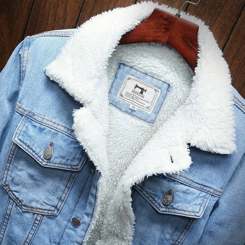 Glenn™ Denimjacka med Fodrad Fuskpäls