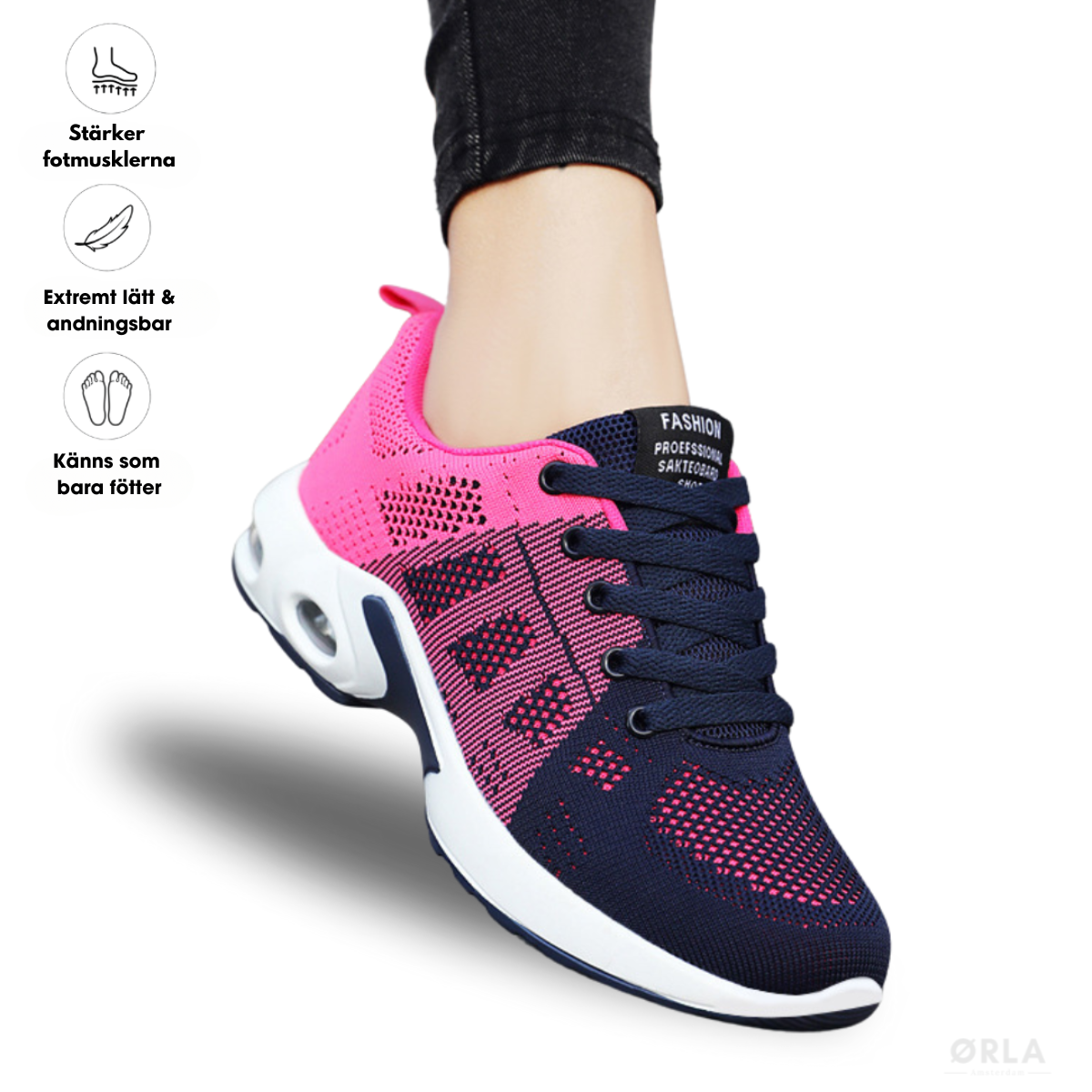 Ivy™ ErgoFit Sneakers Svart/Rosa
