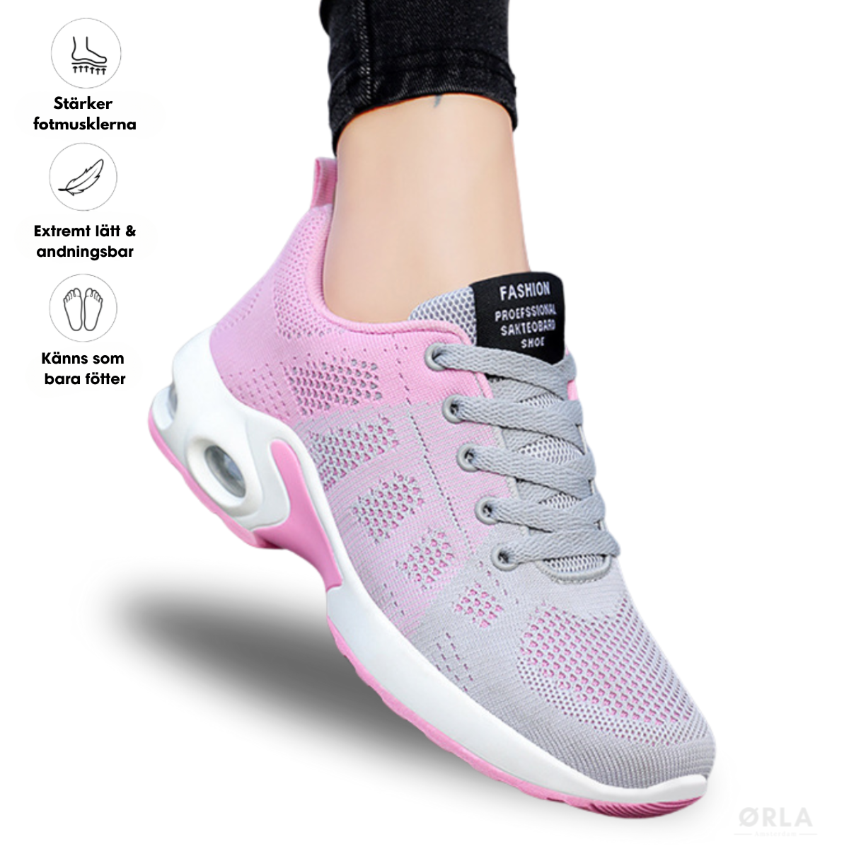Ivy™ ErgoFit Sneakers Grå/Rosa