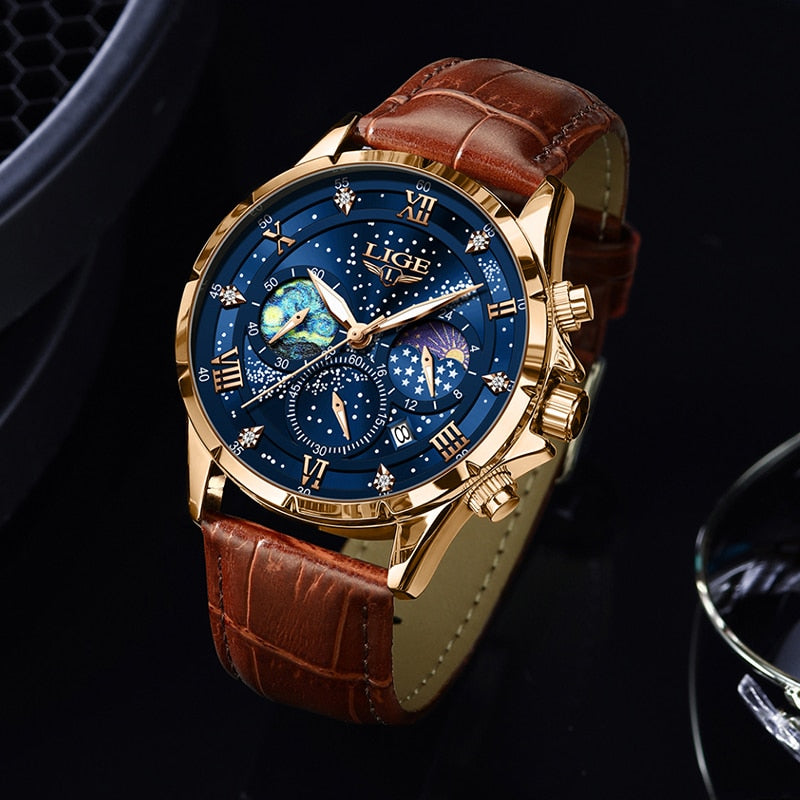 Ryan™ Elegant Moon Phase Klocka
