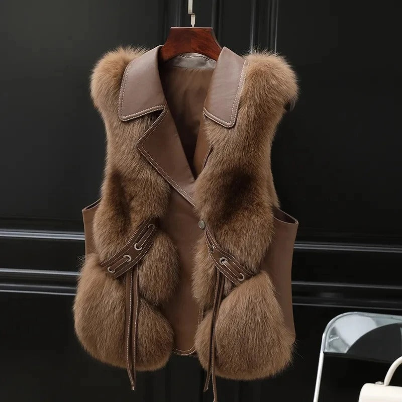 Scarlett™ Lyxig Pälsväst för Vinterglamour