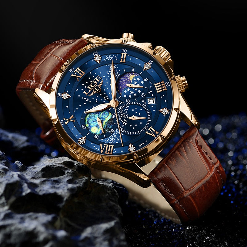 Ryan™ Elegant Moon Phase Klocka
