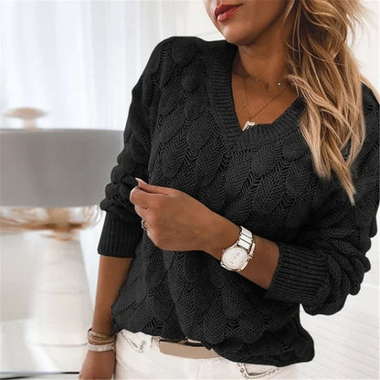 Catherine™ Elegant Bomullströja med V-ringning