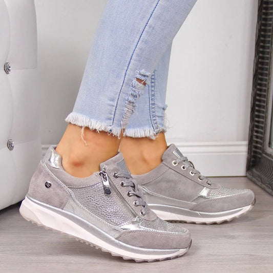 Sanna™ Bekväma Ortopediska Sneakers med Extra Inläggssulor Grå
