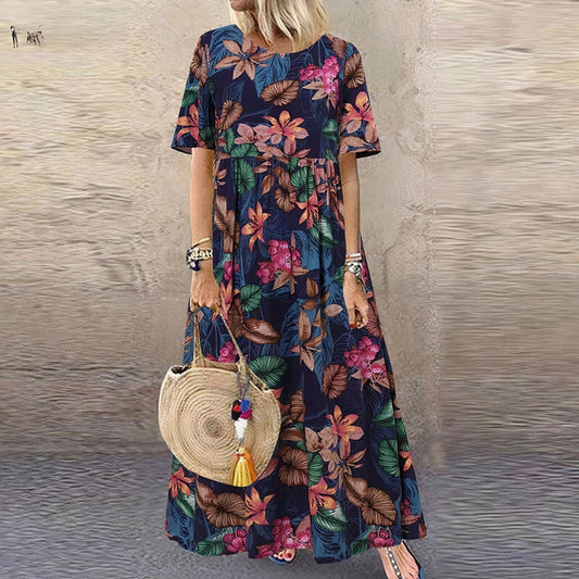 Magdalena™ Elegant Blommig Maxiklänning
